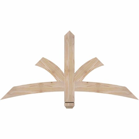 Ekena Millwork Davenport Smooth Timber Gable Bracket, Douglas Fir, 48"W x 24"H x 1 1/2"D x 3 1/2"F, 12/12 Pitch GBW048X24X0204DAV00SDF